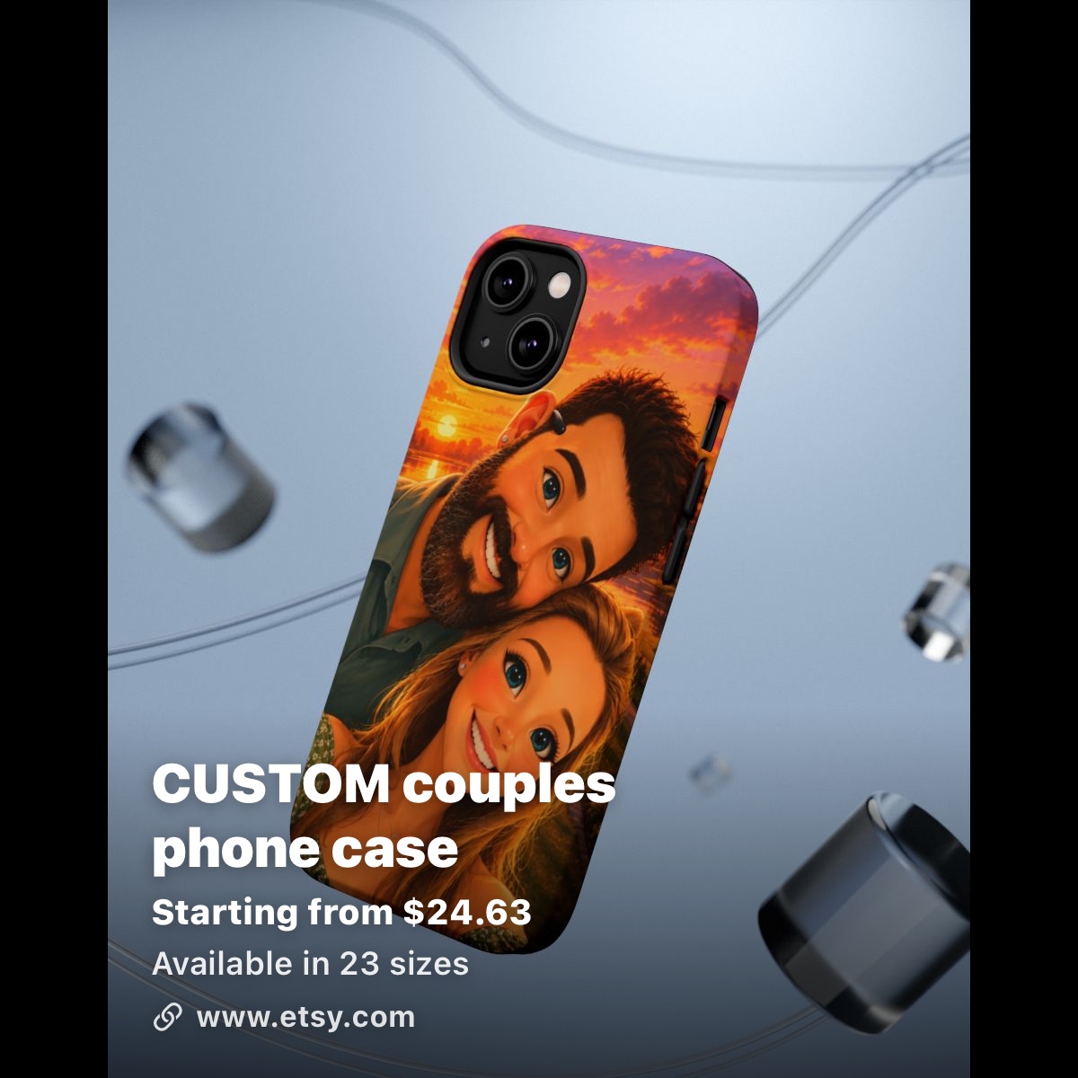 Custom Couples Portrait Phone Case